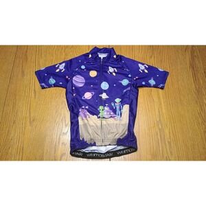 Weimostar Kids Cycling Jersey Short Sleeve Space Alien Rocket Print Size M‎
